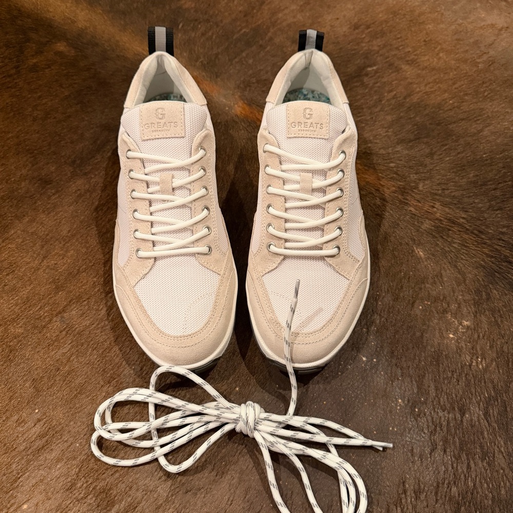 Greats Men's Beige Lace-Up Sneakers